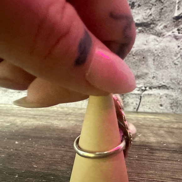 Vintage Sterling silver pink & purple gem stone ring size 7 from India - Picture 11 of 13